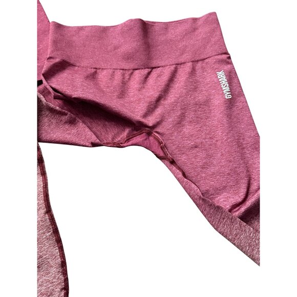 Gymshark Set Adapt Ombre Seamless Leggings & Long Sleeve Crop Top Burgundy Mediu - Picture 12 of 16